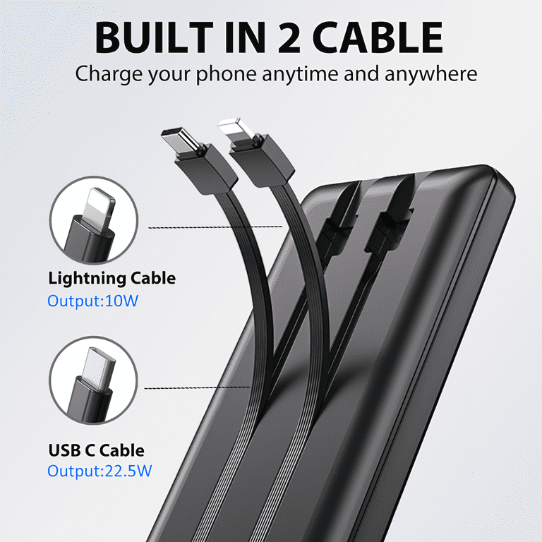XUDUO 10000mAh Power Bank, Ultra Slim External Phone Backup, 22.5W