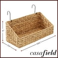 thumbnail image 3 of Casafield Set of 2 Hanging Baskets with Hooks - Natural, Woven Hyacinth Shelf Storage Wall Mounted Bins for Bathroom, Kitchen, Office, Laundry Room, 3 of 7
