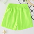 thumbnail image 6 of Boys Athletic Stretchy Shorts with Zipper Pockets Kids Lightweight Running Basketball Soccer Shorts Swim Trunks Green 12-13Y, 6 of 9