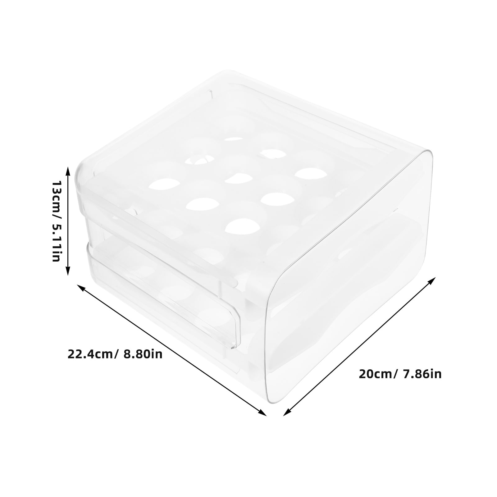 Homoyoyo Refrigerator Egg Storage Double Layer Egg Tray White 1Set