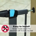 thumbnail image 4 of MidWest Homes for Pets 39 Inches Tall Walk-Though Steel Pet Gate, Pressure Mounted Dog Gatewith Glow Strip Measures 29-38 Inches Wide & Includes Two 3-Inch-Wide Extensions, Graphite, 4 of 5