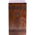 thumbnail image 2 of Floral Engraved Tree Wooden Cremation Urns for Human Ashes Adult Large - Wooden Burial Urn for Columbarium - Funeral Urn Box (250 Cubic Inches - Rosewood, Tree Life), 2 of 3