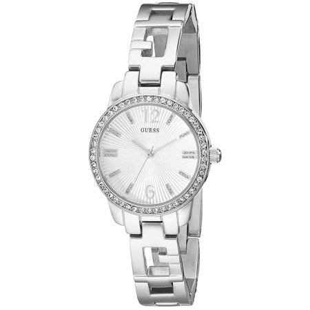 GUESS Iconic Silver-Tone Logo Crystal Ladies Watch U0568L1