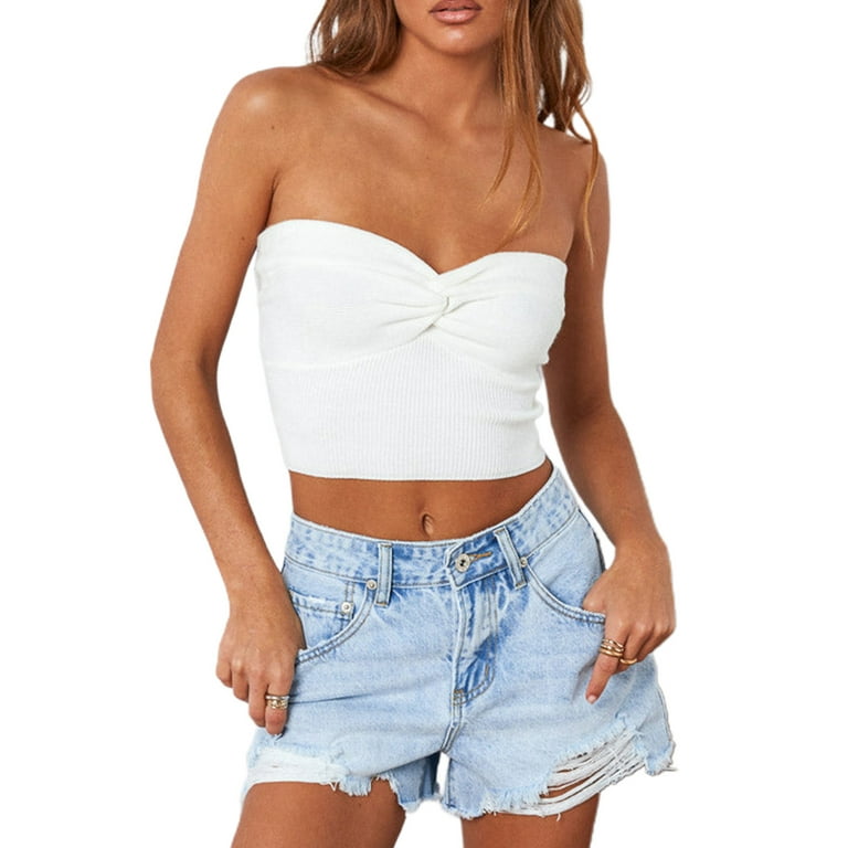  Top Spaghetti Womens Strapless Top Sexy Sweetheart