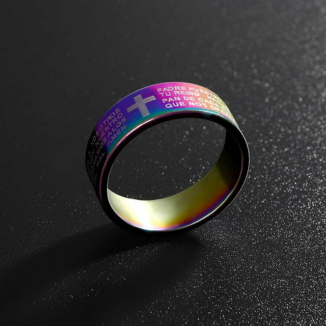 Voyage Randonnée Vintage Bague Hommes Conception Simple Portable Fête Banquet Mariage Acier Inoxydable Bagues Main Décoration Bijoux Noir 7