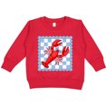 thumbnail image 2 of Inktastic Lobster Checkered Stamp Coastal Toddler Sweatshirt, 2 of 4