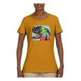 thumbnail image 2 of Cute Rainbow Neon Doberman Dog Lover Womens Graphic T-Shirt, Gold, 2XL, 2 of 3