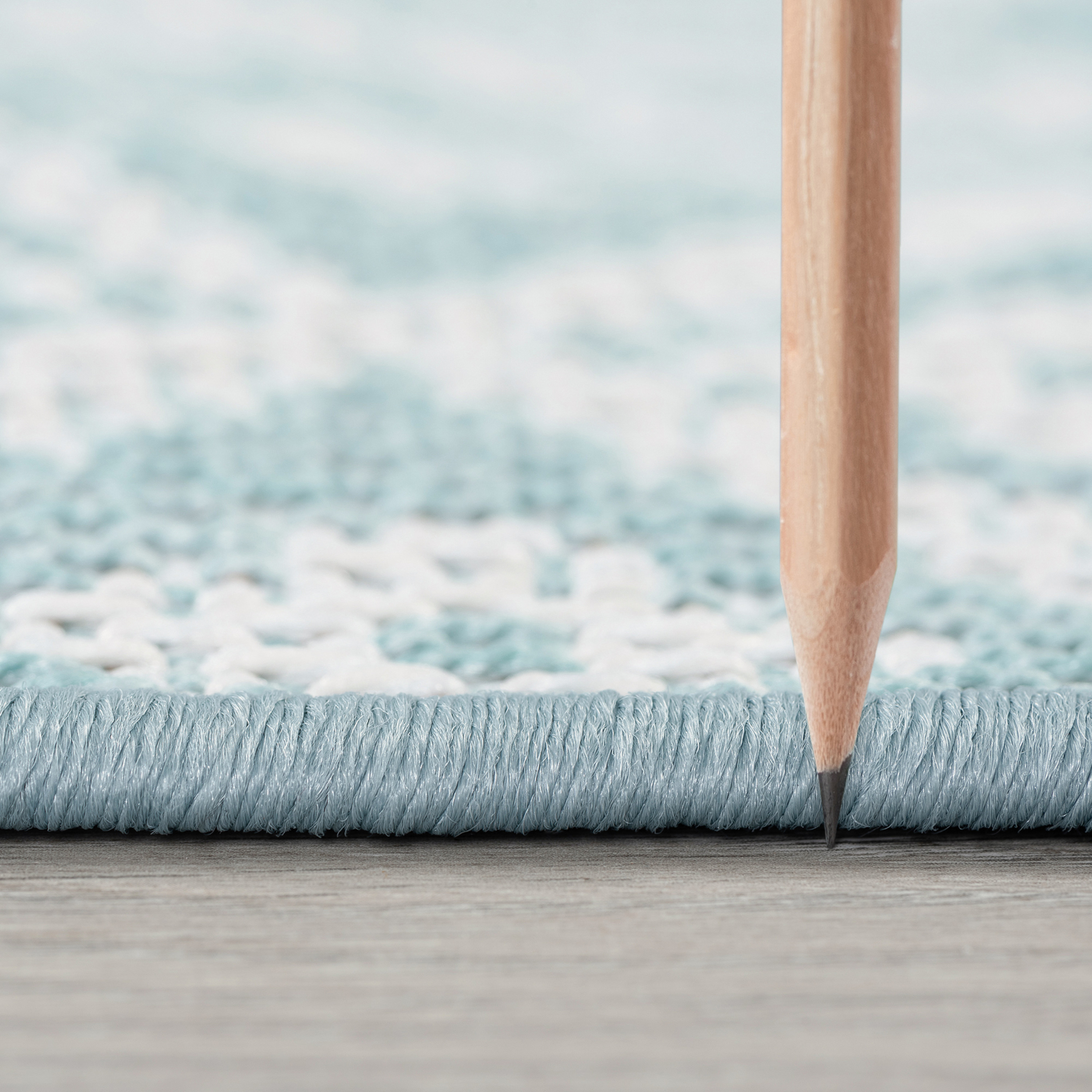 5x7 Water Resistant, Indoor Outdoor Rugs for Patios, Front Door Entry, Entryway, Deck, Porch, Balcony | Outside Area Rug for Patio | Aqua, Tribal | Size: 5' x 6'11''
