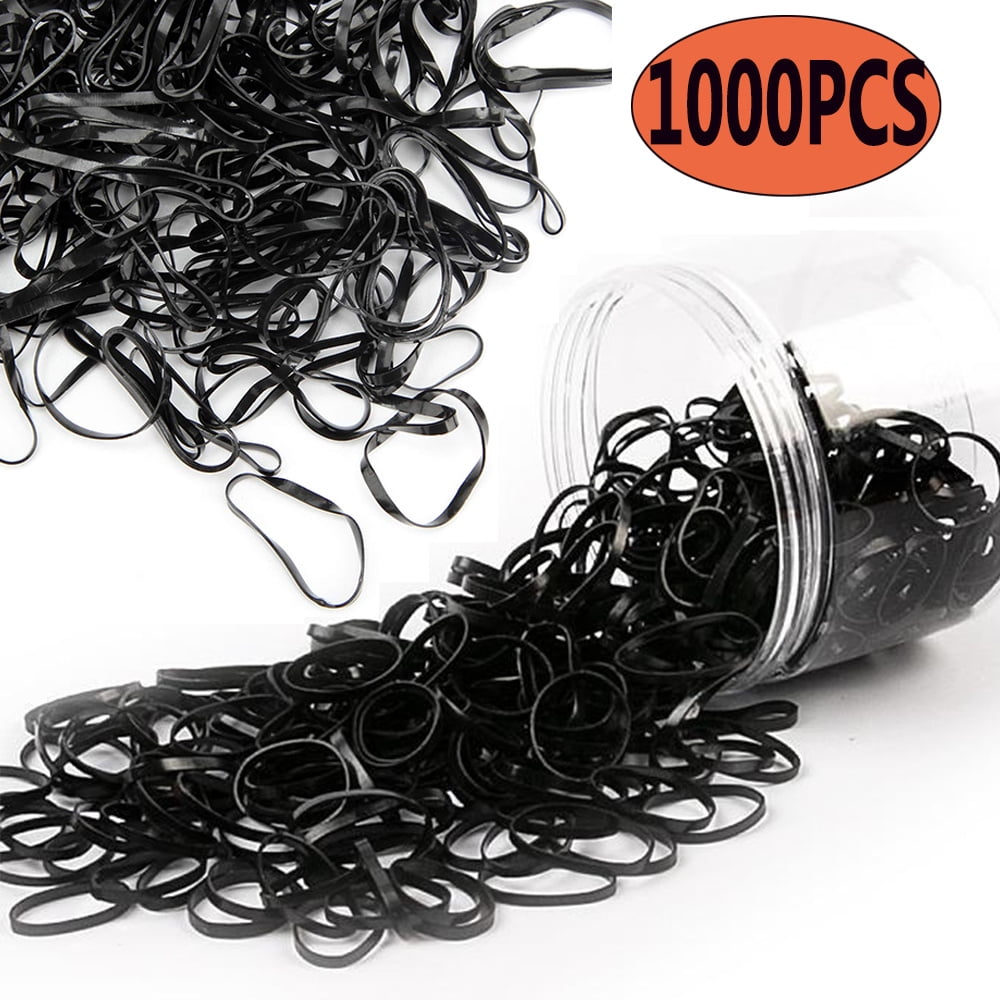 Dicasser 1000 Pieces Rubber Bands for Hair, Black Rubber Bands with Box