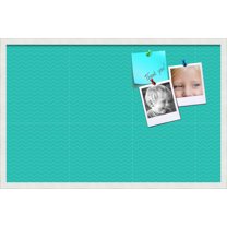 PinPix ArtToFrames 32x20 Custom Cork Bulletin Board    Poster Board Has a Fabric Style Canvas Finish, Framed in Satin White Frame (PinPix-650)