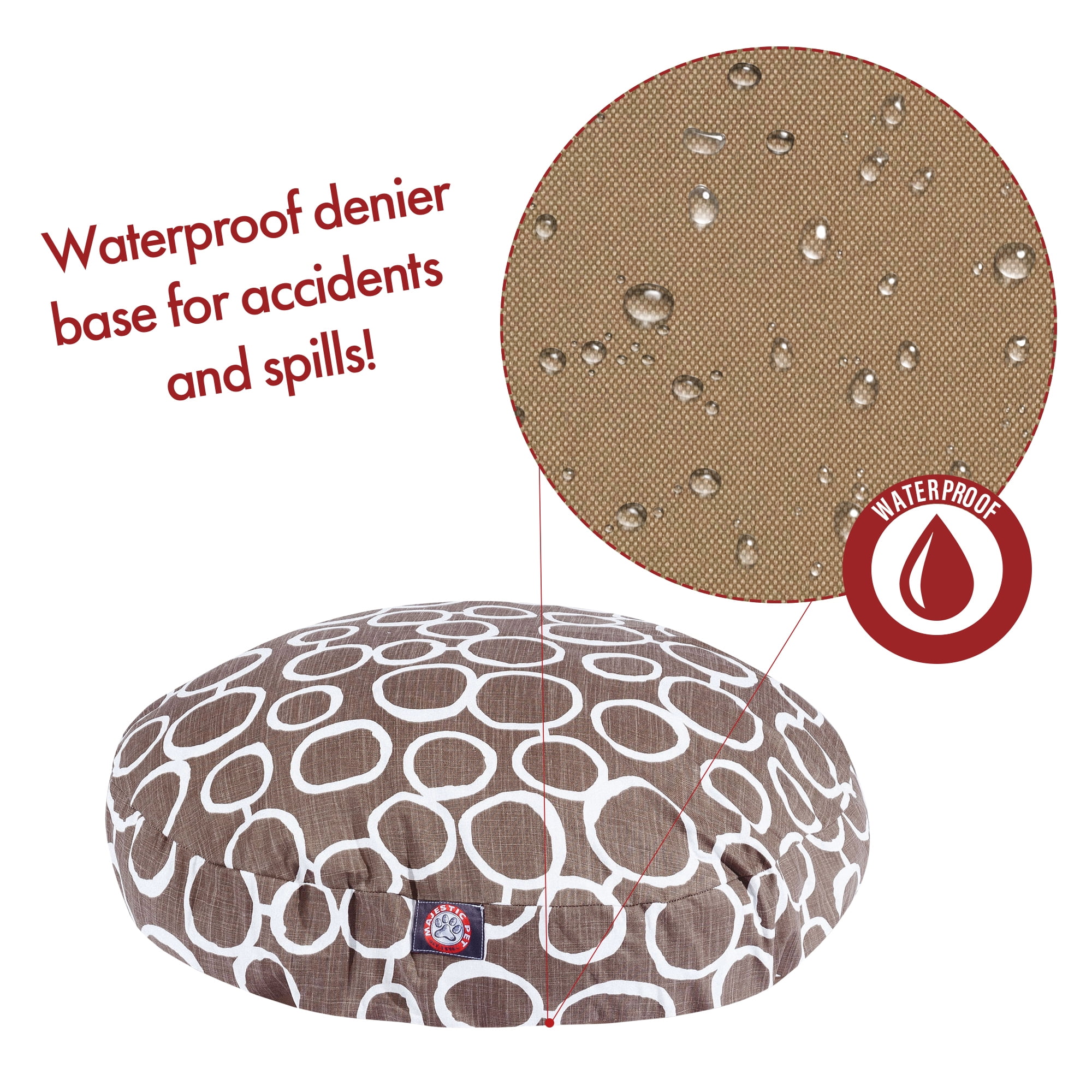 Majestic Pet | Fusion Round Pet Bed For Dogs, Removable Cover, Mocha, Large