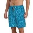 thumbnail image 2 of Goofa Blue Glitter Printed Mens Swim Trunks Summer Quick Dry Short Beach Swimwear Bathing Suits-Medium, 2 of 9