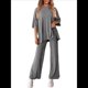 thumbnail image 2 of Traje Informal de Dos Piezas para Mujer, Ideal para Viajes y Vacaciones. Gris Oscuro S, 2 of 9