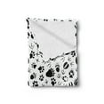 thumbnail image 2 of Wildlife Soft Flannel Fleece Blanket, Pattern of Black Tracks Paws Webbed Bird Mammal Leaving Footprints Step Marks, Cozy Plush for Indoor and Outdoor Use, 70" x 90", Black and White, by Ambesonne, 2 of 5