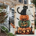 thumbnail image 2 of Halloween Black Cat Stacked Pumpkins Spooky Yard Flag Outdoor Decoration, 2 of 5