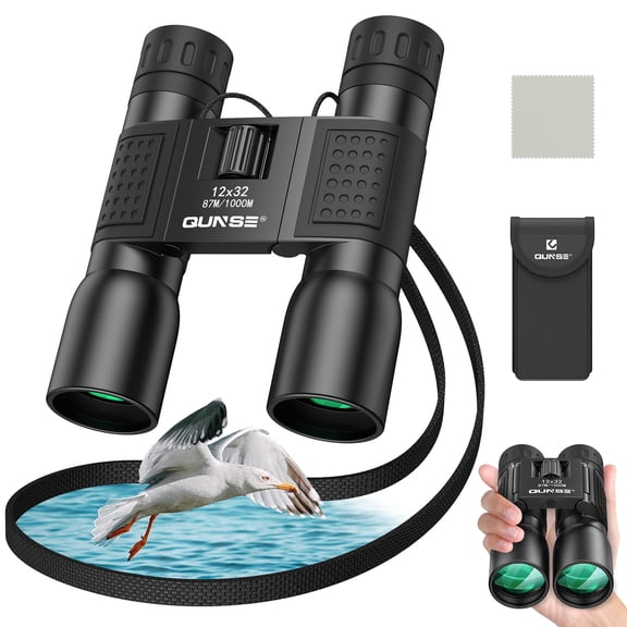 LAKWAR 12x32 Binoculars for Adults and Kids-High Powered Compact Binoculars Small Lightweight Binoculars for Bird Watching Travel Sightseeing Hunting Wildlife Watching Outdoor Sports Games Concerts