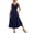 Dark Blue, variant on Women's Tiered Smocked Wide Strap Dress in 100% polyester fabric with opaque body easy care versatile warm day wear