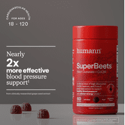 Humann SuperBeets Heart Gummies Advanced with CoQ10 and French Grape Seed Extract, Pomegranate Berry Flavor, 60 Count