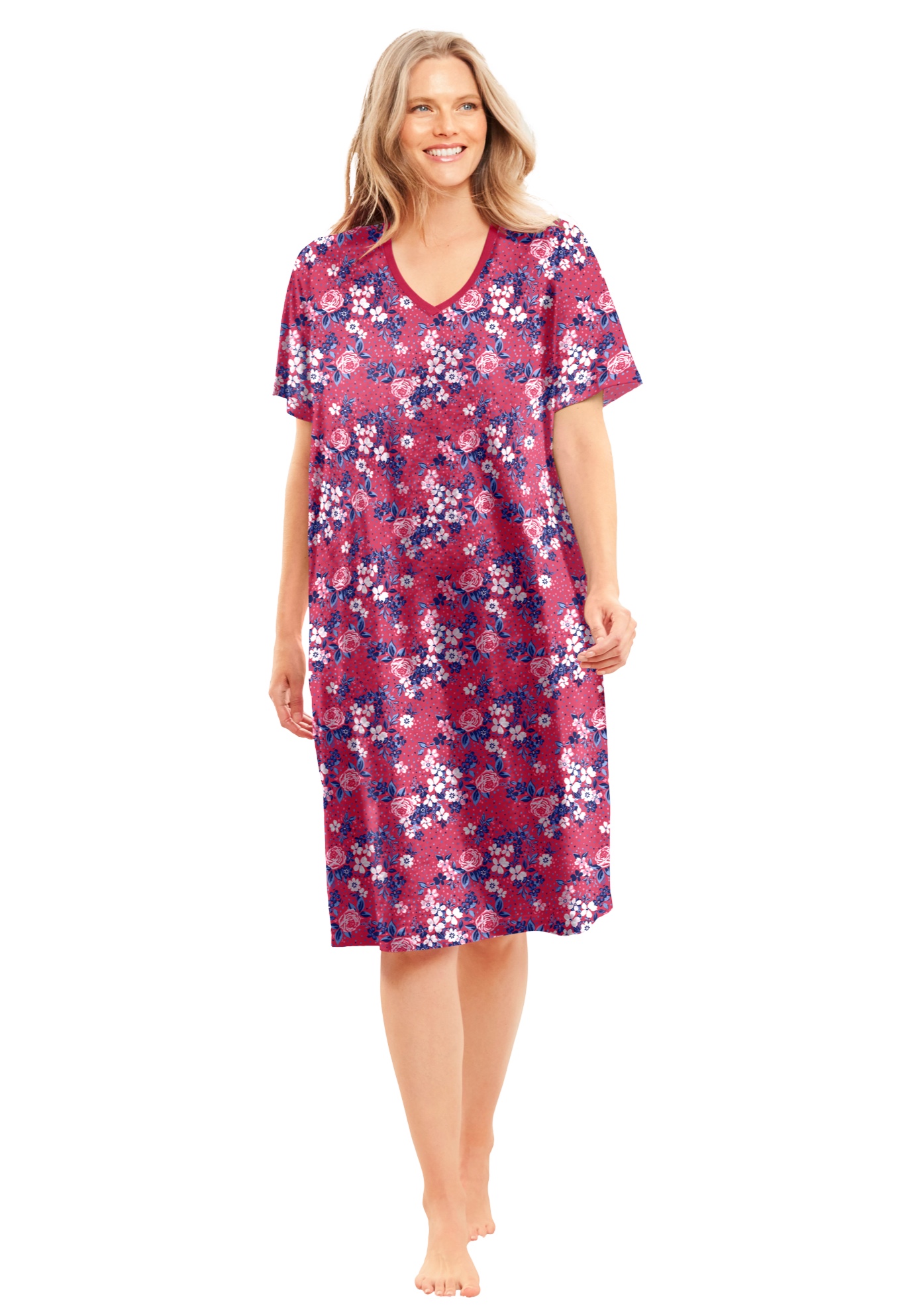 Plus Size Print Sleepshirt Nightgown 