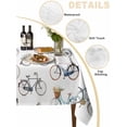 thumbnail image 5 of Bicycles Rectangle Tablecloth, White Vintage Vehicle Modern Abstract Art Waterproof & StainResistant Tablecloth, Washable Oil-proof Table Cover for Dining/Party/Wedding/Camping/Buffet 60x102 In, 5 of 9