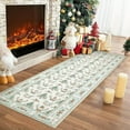 thumbnail image 2 of GlowSol 2'x8' Christmas Runner Rug Indoor Non-Slip Bedsides Runner Rug Soft Xmas Tree Area Rug for Hallway Kitchen Laundry Room, Beige, 2 of 6