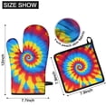 thumbnail image 6 of Colorful Tie Dye Mandala Pattern Kitchen Oven Mitt and Pot Holder Sets 4 Pcs for Baking, Cooking and Grilling, Heat Resistant Up To 392 °F, 6 of 7