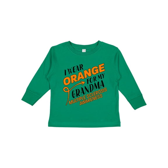 Inktastic I Wear Orange for my Grandma- Multiple Sclerosis awareness Boys or Girls Long Sleeve Toddler T-Shirt
