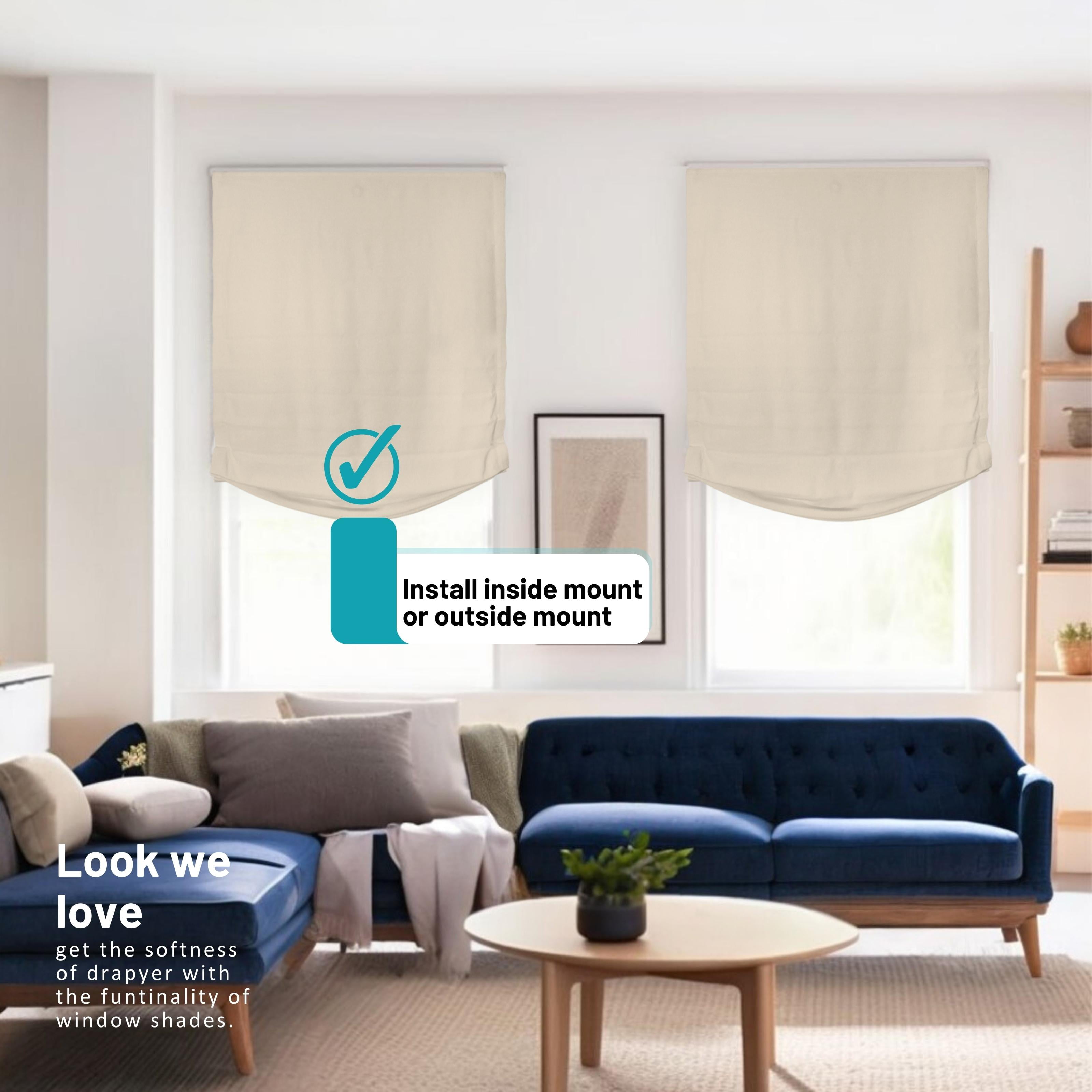 Chicology Cordless Roman Shades, Ivory (Relaxed), 35"W X 64"H