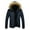 Blue, variant on Brondbend Men Coats Winter Fall Mens Jacket Hooded Long Sleeved Zipper Pocket Outerwear Solid Color Thick Jacket Loose Fit Party Tops Black