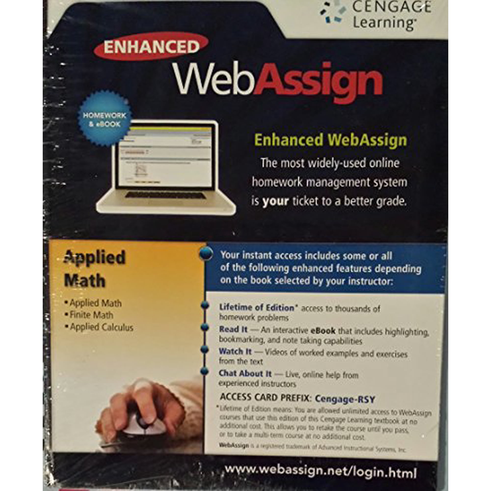 Enhanced Webassign: Applied Math, Finite Math and Applied Calculus, 9781285857589, Paperback,