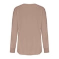 thumbnail image 6 of Holzkary Long Sleeve Shirts for Women Women Fashion Casual Long Sleeve Buttons Solid Color Tops Shirts Blouses Tops Khaki Xl, 6 of 7