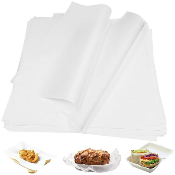 50 Pcs White Parchment Paper Non-Stick Burger Paper Sheets Food Grade Sandwich Separators Wrapping Paper Fryer Paper for Cookies Baking Air Fryer Grilling Steaming Bread,25*35cm,Topboutique