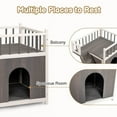 imerelez Outdoor Cat Shelter Weatherproof, Two Story Wooden Outside