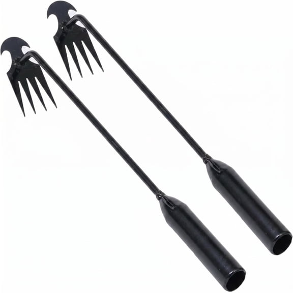 Weed Puller Tool Garden Weed Pulling Tool, Portable Garden Weeder Tool Uprooting Weeding Tool, 4 Teeth Manganese Steel Forged Hand Weeder for Vegetable Gardening Backyard Farm Planting & Weeding
