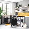 thumbnail image 4 of Oumilen Rolling Laundry Hamper with Storage Shelves, Black, 4 of 7