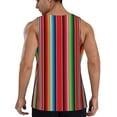 thumbnail image 3 of Xecao Mexican Serape Blanket Stripes Men's Tank Top Workout Quick Dry Sleeveless Gym Jogging Muscle Shirts Summer Swim Beach Tops, 3 of 9