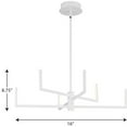 thumbnail image 2 of Pivot LED Collection Six-Light Satin White Modern Style Chandelier with Downlight, 2 of 7