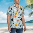 thumbnail image 6 of Uemuo Elephant Tree Printed Regular Fit Short Sleeve Casual Hawaiian Shirt for Men,Aloha shirt,Tropical shirt,Floral print shirt,Vacation Beach shirt-, 6 of 9
