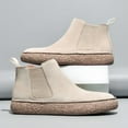 thumbnail image 5 of Men's Casual Suede Chelsea Boots Classic Lightweight Slip-on Comfort Driving Outdoor Mid-top Chukka Shoes Beige 11 US, 5 of 7