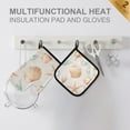 thumbnail image 4 of Yayeee Oven Mitts and Pot Holder Set of 2 Heat Resistant Kitchen Gloves Baking Hot Pad, Gray Seashell, 4 of 5