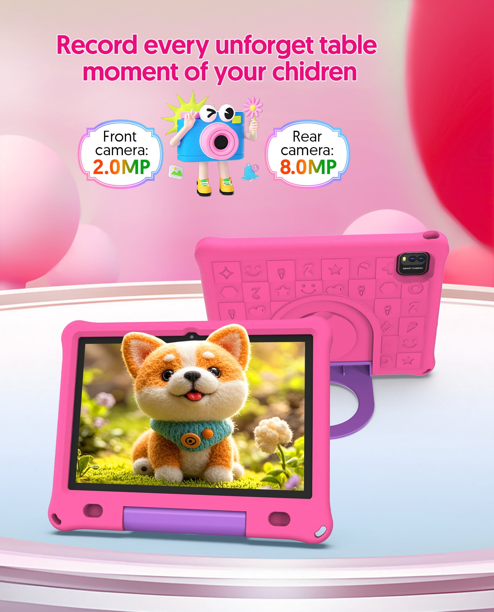 FITIFUN 10.1 inch Kids Tablet Android 15, 3GB RAM 64GB ROM 1TB