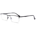 thumbnail image 1 of MAGIMODAC Anti Blue Light Reading Glasses Metal Spring Hinges Halframe Classic Blue Light Blocking Eyeglasses Eyewear Readers (Black, +3.0), 1 of 5