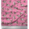 thumbnail image 1 of Soimoi Cotton Jersey Fabric Leaves,Flower & Humming Bird Print Fabric by The Yard 58 Inch Wide, 1 of 3