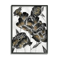 Stupell Industries Blooming Black Roses Dusty Gold Pollen Detail, 16 x 20, Designed by Ziwei Li