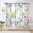 thumbnail image 6 of Colorful Pastel Flowers Sheer Curtains Grommet Drapes Light Filtering for Bedroom Living Room 2 Panels 52" x 63", 6 of 7