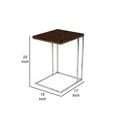 thumbnail image 5 of Benjara Zen 23" Side Table- Rectangular Tray Top- C Shape Chrome- Ebony Brown, 5 of 5