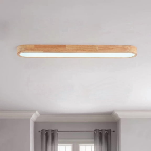 Dimmable LED Flush Mount Ceiling Light, Modern Linear Ceiling Light with PS Lampshade for Bedroom, Hallway & Living Room(46W)