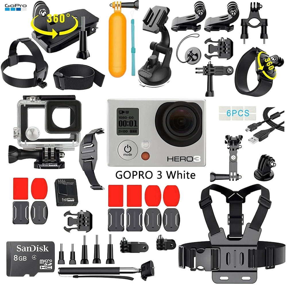 Navitech 8-in-1 Action Camera Accessories Combo Kit Compatible with The Denver ACT-5002 Action Camera