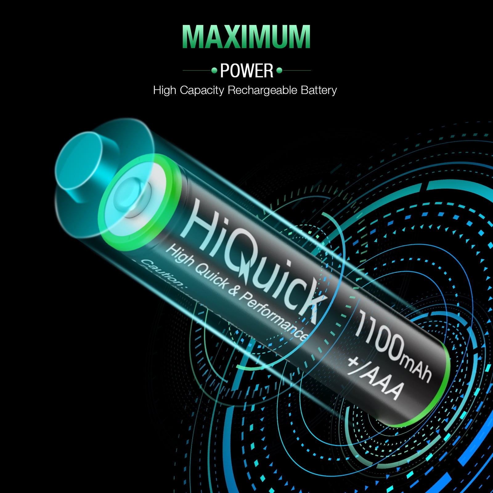 Hiquick AA AAA Rechargeable Batteries, General Purpose Battery, 12 Pack with USB Fast Charging Battery Charger