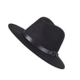 thumbnail image 1 of Sonducket Sombrero de ala ancha de fieltro, gorro Vintage para mujer, gorro cálido de invierno, accesorios de ropa de viaje para fiestas Sombreros negro, 1 of 8
